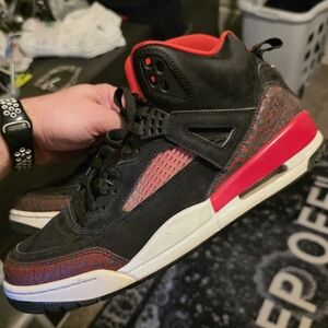Jordan Spizike Black and Red High-Top Sneakers